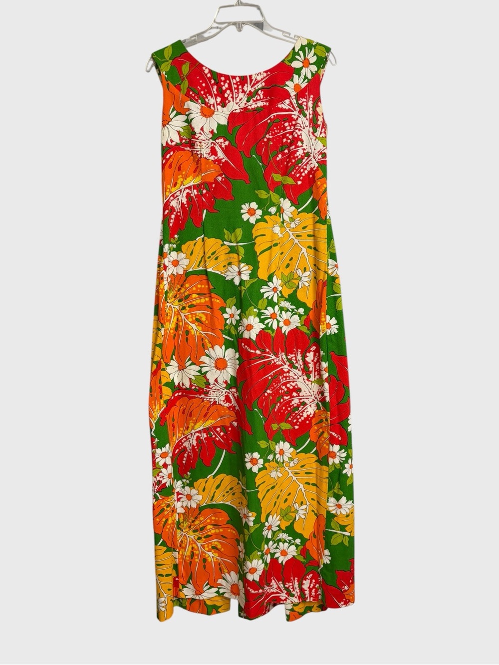 Vintage 1960s Royal Hawaiian Maxi Dress Size 12 Made Styled in Hawaii Tropical